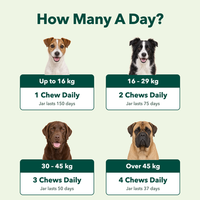 How many a day, by dog weight